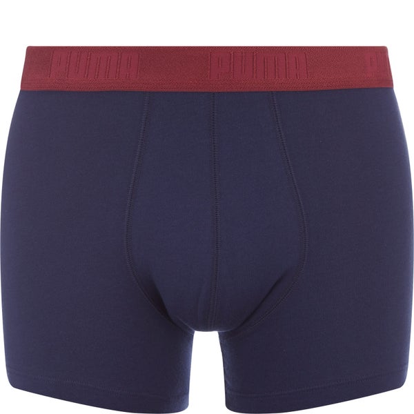 Puma Men's 2-Pack Striped Colour Block Boxers - Red/Navy