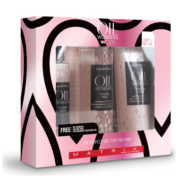 Matrix Oil Wonders Volume Rose Coffret Cadeau pour Cheveux Fins