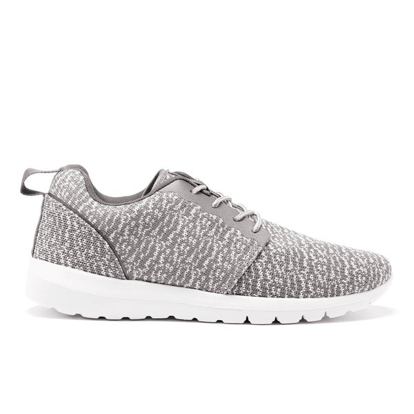 Crosshatch Men's Telson Knit Low Top Trainers - Mid Grey