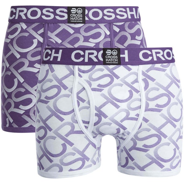 Lot de 2 Boxers Crosshatch Equalizer -Violet/Blanc