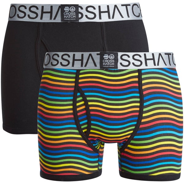 Crosshatch Men's Spectromic 2-Pack Boxers - Rainbow/Black