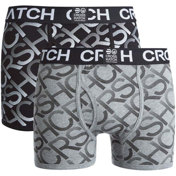 Crosshatch Herren Equalizer 2-Pack Boxers - Black/Grey Marl