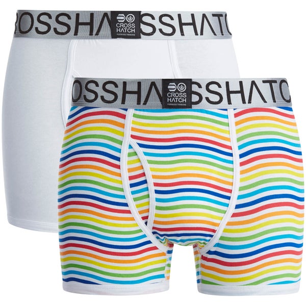 Crosshatch Men's Spectromic 2-Pack Boxers - Rainbow/White