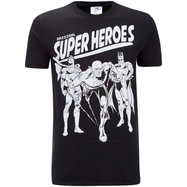 DC Comics Men's Original Superheroes T-Shirt - Black
