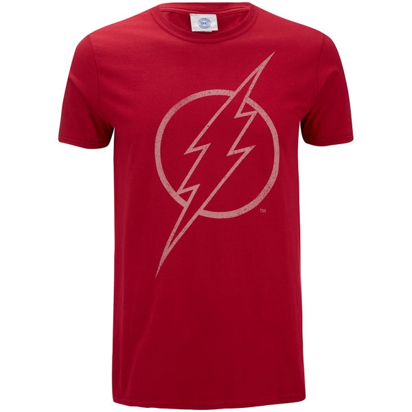 DC Comics Men's The Flash Line Logo T-Shirt - Cardinal Red