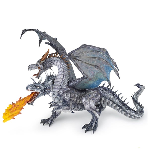 Papo Fantasy World: Two Headed Dragon - Silver
