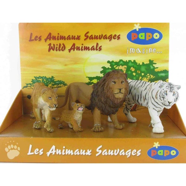 Papo Wild Animal Kingdom: Display Box Big Cats (4 Figurines)