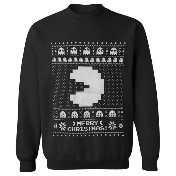 Namco Men's Merry Pac-Man Christmas Sweatshirt - Black
