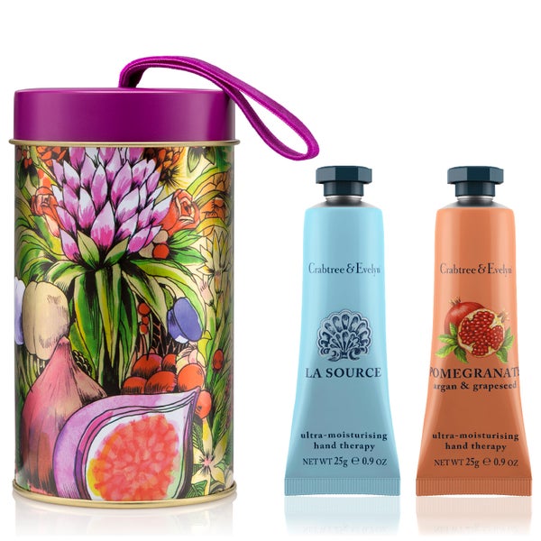 Crabtree & Evelyn Ornament Tin Pomegranate & La Source Hand Therapy 25g (Worth £12.00)