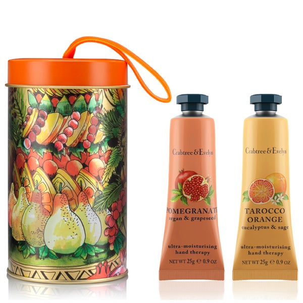 Crabtree & Evelyn Ornament Tin Pomegranate & Tarocco Orange Hand Therapy 25g (Worth £12.00)