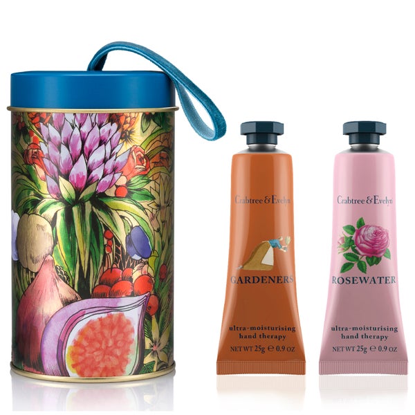 Crabtree & Evelyn Ornament Tin Gardeners & Rosewater Hand Therapy 25g (Worth £12.00)