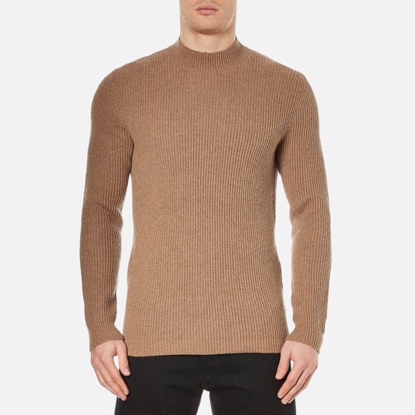 Selected Homme Men's Lex High Neck Knitted Sweatshirt - Otter
