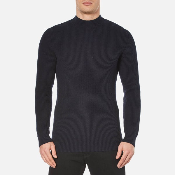 Selected Homme Men's Lex High Neck Knitted Sweatshirt - Dark Navy