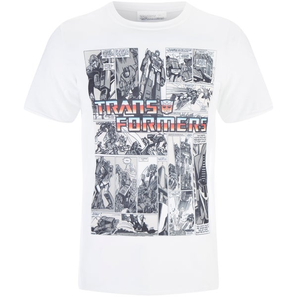 Transformers Men's Comic Strip T-Shirt - White