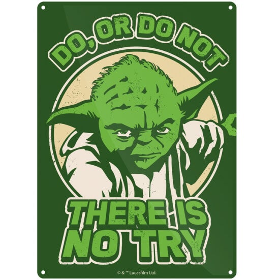 Star Wars Yoda 'Try' Small Tin Sign 29cm x 42cm