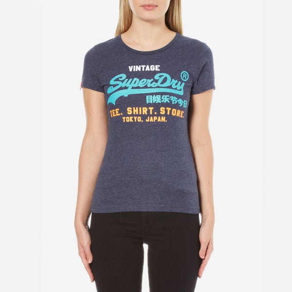 Superdry Women's Shirt Shop Try T-Shirt - Princton Blue Marl