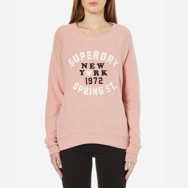 Superdry Women's Applique Crew Neck Sweatshirt - Blush Pink Marl
