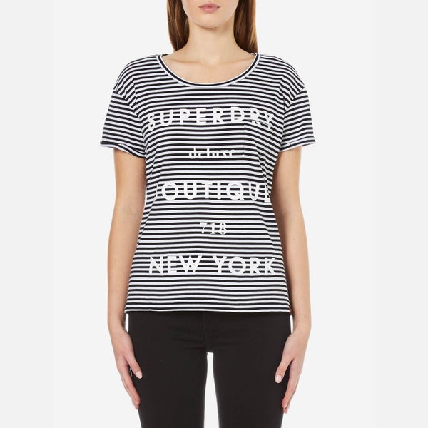 Superdry Women's NY Pocket T-Shirt - Black/White Stripe