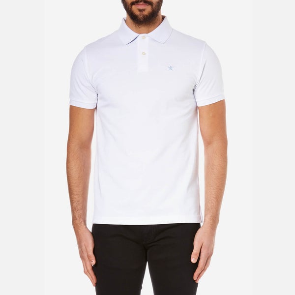 Hackett London Men's Tailored Logo Polo Shirt - White/Blue