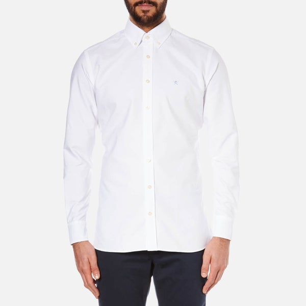 Hackett London Men's Slim Washed Oxford Long Sleeve Shirt - White