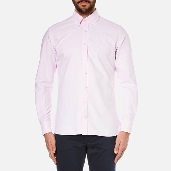 Hackett London Men's Slim Washed Oxford Long Sleeve Shirt - Pink
