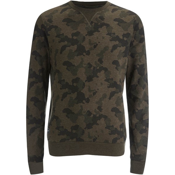 Threadbare Men's Felton Camo Crew Sweatshirt - Black