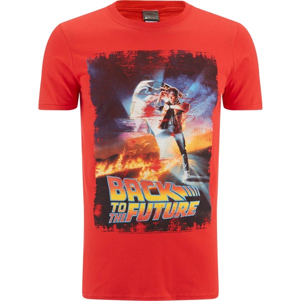 Back to the Future Distressed Poster Heren T-Shirt -Rood
