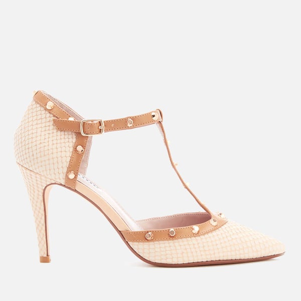Dune Women's Cliopatra Embossed Leather Open Court Shoes - Nude