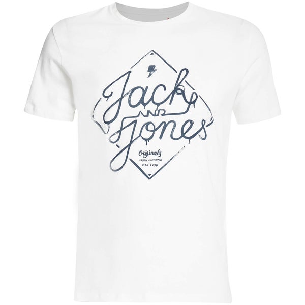 T-Shirt Homme Originals Miller Jack & Jones -Blanc Cassé