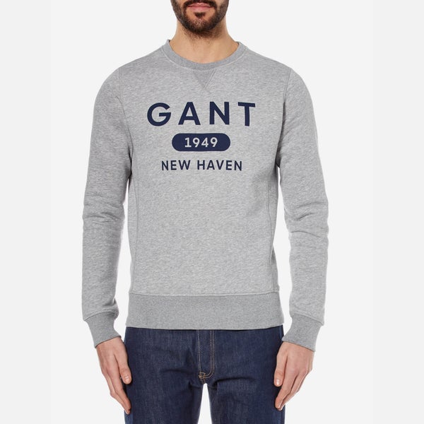 GANT Men's Athletics Crew Neck Sweatshirt - Grey Melange