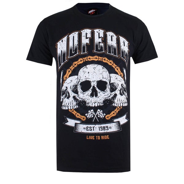 No Fear Men's Skull Chain T-Shirt - Black