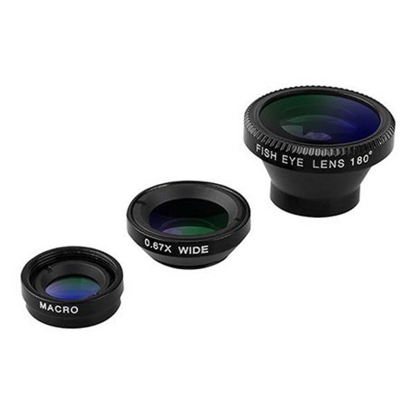 Acesori 5 Piece Smartphone Camera Lens Kit - Black (Inc. Cleaning Cloth and Carrying Pouch)