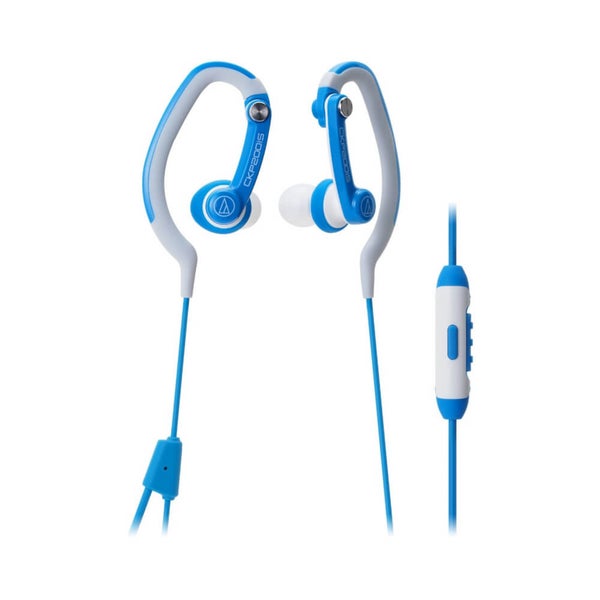 Audio-Technica Sports Hook Earphones with Mic - Blue