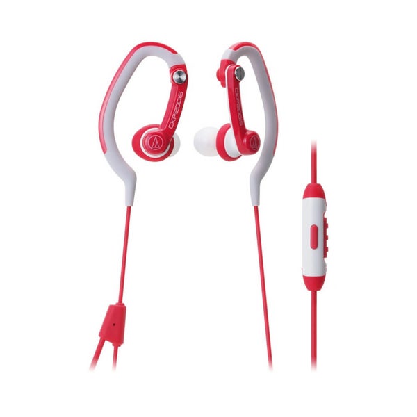 Audio-Technica Sports Hook Earphones with Mic - Red