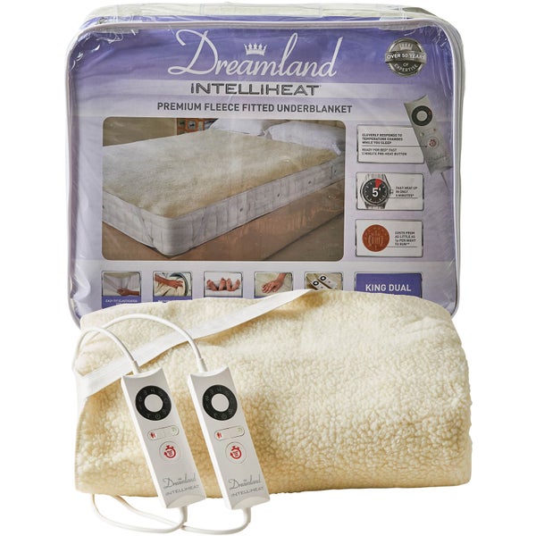 Dreamland Sleepwell Intelliheat Soft Fleece Fitted Electric Under Blanket - Multiple Sizes Available