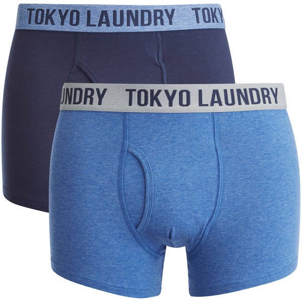 Tokyo Laundry Men's Earsby 2 Pack Boxers - Midnight Blue/Cornflower Blue