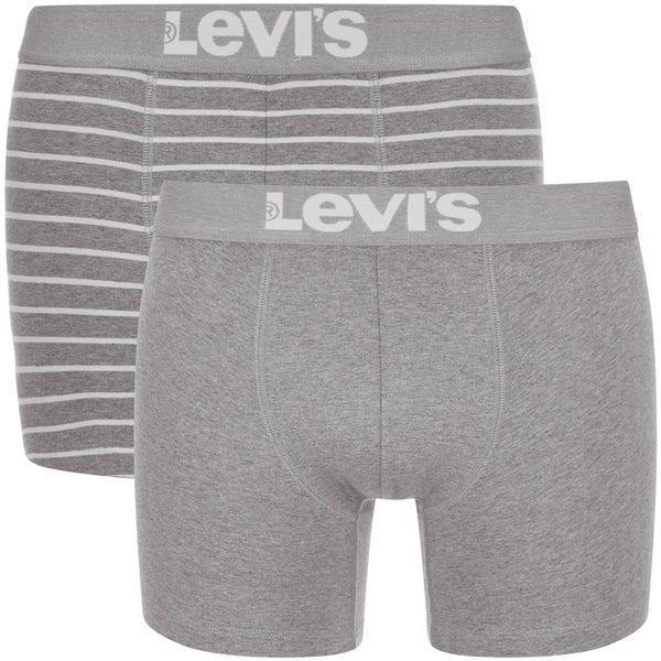 Levi's Men's 200SF 2-Pack Vintage Stripe Boxers - Middle Grey Melange