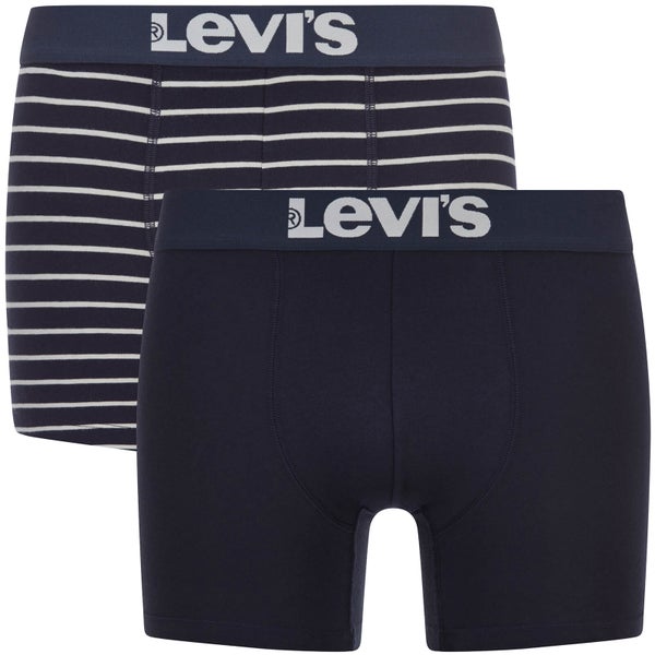 Levi's Men's 200SF 2-Pack Vintage Stripe Boxers - Mid Denim