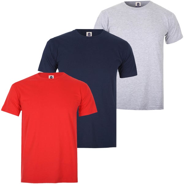 Varsity Team Players Men's T-Shirt 3 Pack - Red/Grey/Navy
