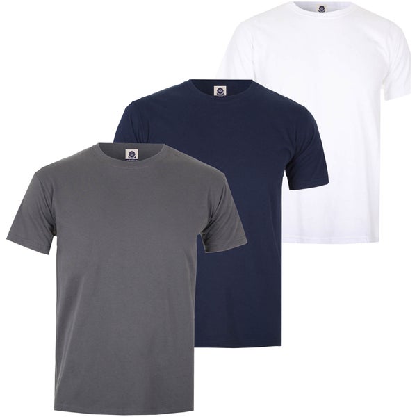 Varsity Team Players Men's T-Shirt 3 Pack - Navy/White/Charcoal