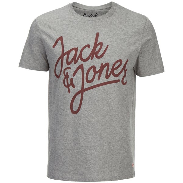 Jack & Jones Men's Originals Atom T-Shirt - Light Grey Marl
