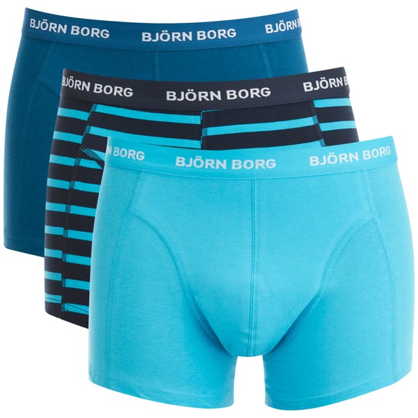 Bjorn Borg Men's 3 Pack Stripe Detail Boxers - Blue