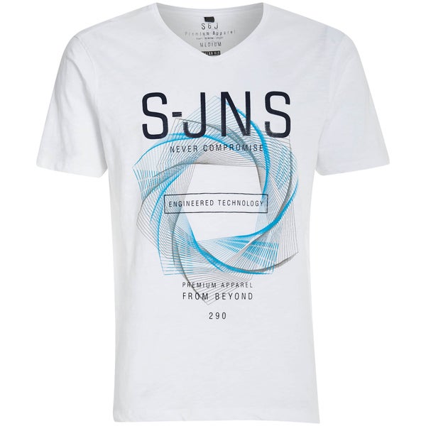 T-Shirt Homme Colossus Col V Smith & Jones -Blanc