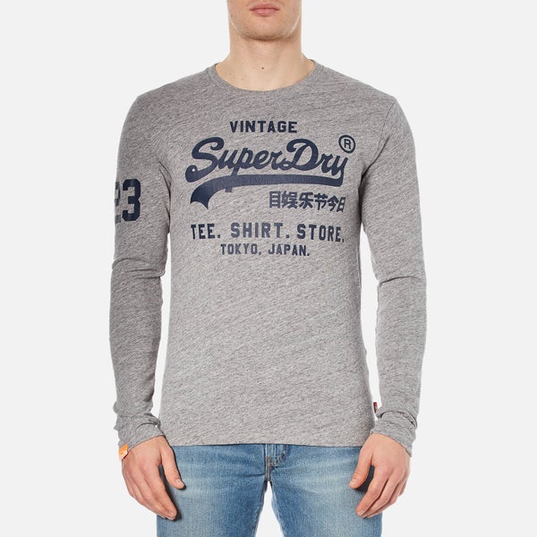 Superdry Men's Shirt Shop Long Sleeve T-Shirt - Pearl Grey Grit