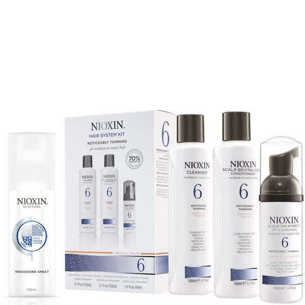 Nioxin Hair System Kit 6 and Thickening Spray Bundle
