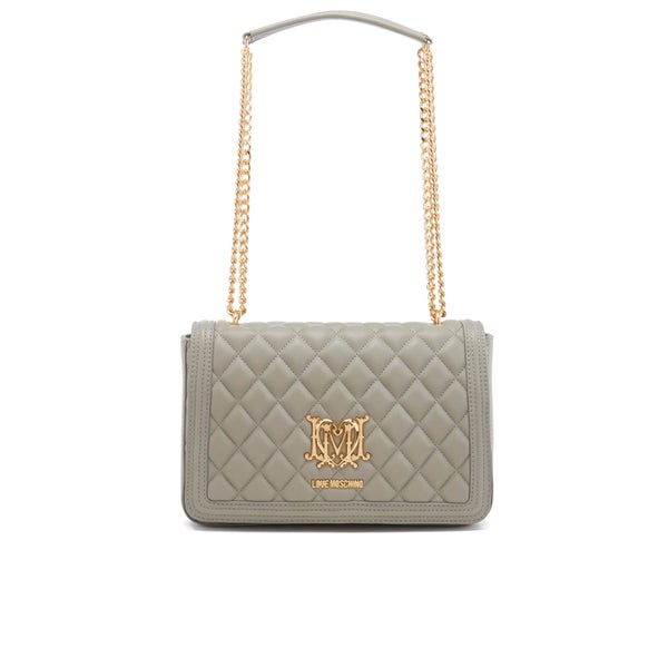 Love Moschino Women's Quilted Chain Tote Bag - Grey