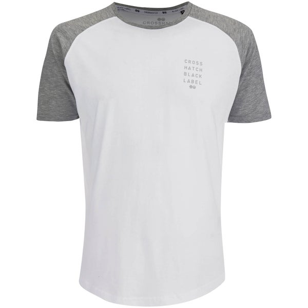 Crosshatch Herren Terrace T-Shirt - White/Light Grey Marl