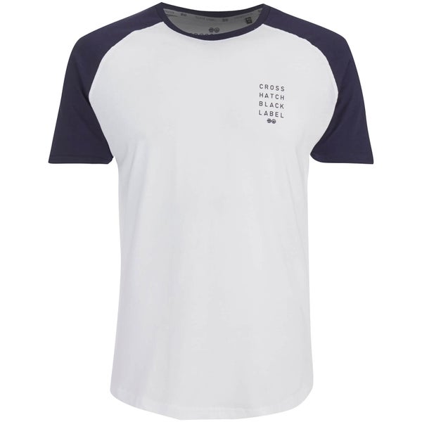 Crosshatch Men's Terrace T-Shirt - White/Night Sky Navy