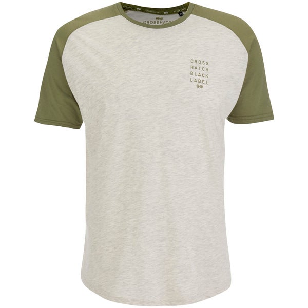 Crosshatch Men's Terrace T-Shirt - Silver Birch Marl/Dusty Olive