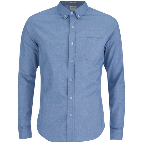 Crosshatch Men's Almond Long Sleeve Shirt - Sky Blue